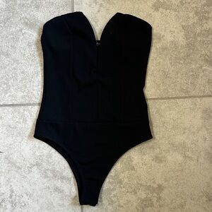 Blue Blush Black DeepV Bodysuit